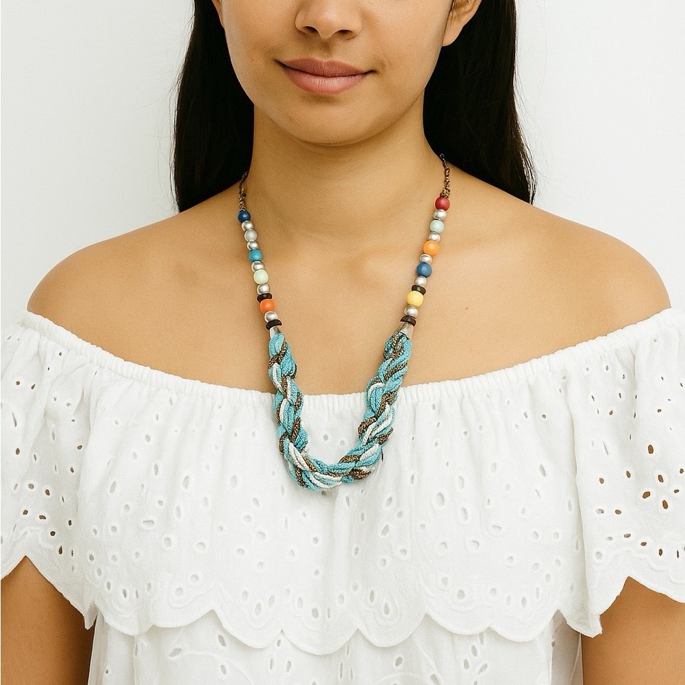 ✅🌹Multicolor Braided Necklace